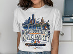 Nae Scotland Nae Party Austin Edition graphic on a white t-shirt.