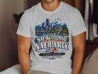 T-shirt with Denver skyline, mountains, "Nae Scotland Nae Party" and "Denver Edition" text.