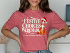 Pink t-shirt with "Festive Choices Were Made Nae Scotland, Nae Party" text and a traffic cone.