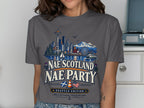 Seattle skyline with Mt. Rainier, "Nae Scotland Nae Party Seattle Edition" text.