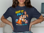 Cartoon bunny holds traffic cone with text "Hop it, Pal!" and "Nae Scotland, Nae Party."