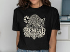 Black t-shirt with a stylized Bengal cat and the text "BENGAL ON THE PROWL".