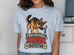 German Shepherd and doorbell graphic with text "Professional Doorbell Inspector."