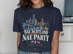 Nae Scotland Nae Party Austin Edition with Texas skyline, guitar, and flags.