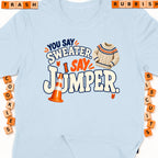You say sweater, I say jumper with traffic cone and sweater graphic.