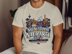 T-shirt with Las Vegas skyline, "Nae Scotland Nae Party" text, and dice.