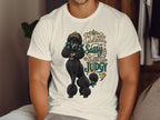 Black poodle wearing a crown with "Classy, Sassy & Slightly Judgy" text.