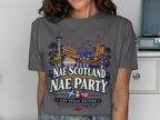 Graphic tee with Las Vegas skyline, "Nae Scotland Nae Party" and "Las Vegas Edition."